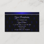 Elegant Black en Blue met Monogram Professional Visitekaartje (Achterkant)