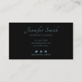 Elegant Black en Blue Ornamental Monogram Visitekaartje (Achterkant)