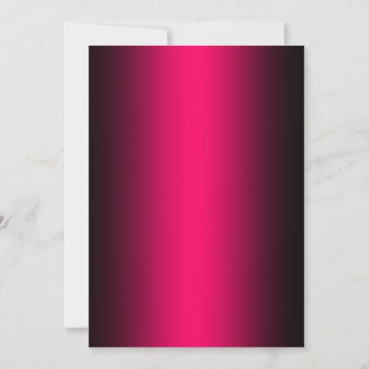 Elegant Black en Bright Pink Ombre 40th Birthday Kaart (Achterkant)