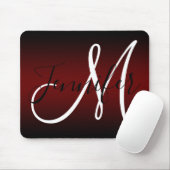Elegant Black en Burgundy Ombre Monogram Muismat (Met muis)