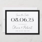 Elegant Black en Ecru Chic Wedding Save The Date (Voorkant)