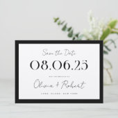 Elegant Black en Ecru Chic Wedding Save The Date (Staand voorkant)