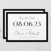 Elegant Black en Ecru Chic Wedding Save The Date (Voorkant / Achterkant)