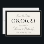 Elegant Black en Ecru Chic Wedding Save The Date<br><div class="desc">Pas deze elegante zwarte en ecru aan met de datum waarop u uw trouwdatum,  namen en details wilt hebben.</div>