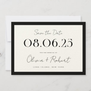 Elegant Black en Ecru Chic Wedding Save The Date