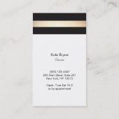 Elegant Black en Faux Gold Foil Stripe Visitekaartje (Achterkant)