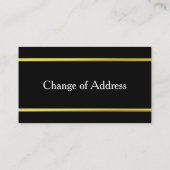 Elegant Black en Faux Gold Moving Announge Informatiekaartje (Achterkant)