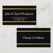 Elegant Black en Faux Gold Moving Announge Informatiekaartje (Voorkant / Achterkant)