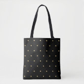 Elegant Black en Faux Gold Polka Dots Pattern Tote Bag (Voorkant)