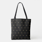 Elegant Black en Faux Gold Polka Dots Pattern Tote Bag (Achterkant)