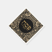 Elegant Black en Glitter Gold Hebrew Passover Servet (Hoek)