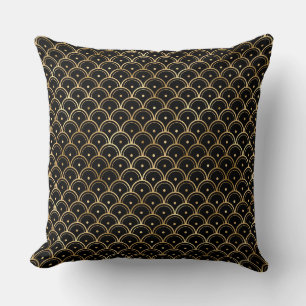 Elegant Black en Gold 1920s Art Deco  Kussen