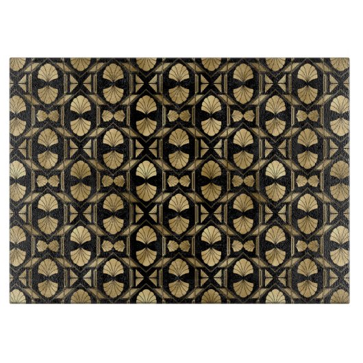 Elegant Black en Gold 1920s Art Deco  Snijplank (Voorkant)