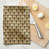 Elegant Black en Gold 1920s Art Deco  Theedoek (Quarter Fold)