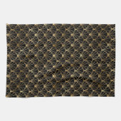 Elegant Black en Gold 1920s Art Deco  Theedoek (Horizontaal)