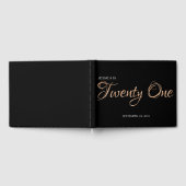 Elegant Black en Gold 21e verjaardag Gastenboek (Volledig)