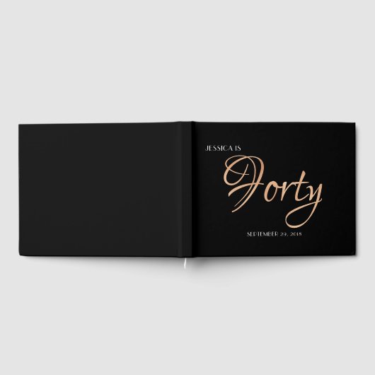 Elegant Black en Gold 40e verjaardag Gastenboek (Volledig)