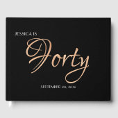 Elegant Black en Gold 40e verjaardag Gastenboek (Voorkant)