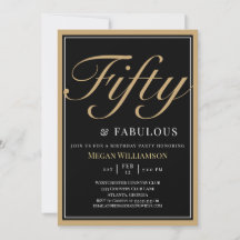 Elegant Black en Gold 50 en Fabulous Birthday