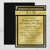 Elegant Black en Gold 50e Jubileum Invites Kaart (Voorkant / Achterkant)