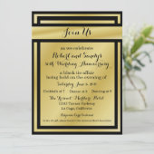 Elegant Black en Gold 50e Jubileum Invites Kaart (Staand voorkant)