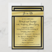Elegant Black en Gold 50e Jubileum Invites Kaart (Voorkant)