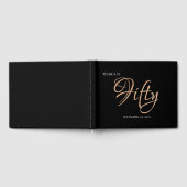 Elegant Black en Gold 50e verjaardag Gastenboek (Volledig)