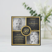 Elegant Black en Gold 50th Birthday Kaart (Staand voorkant)