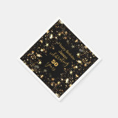 Elegant Black en Gold 50th Birthday Party Servet (Hoek)