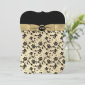 Elegant Black en Gold 50th Jubileum Invitation Kaart (Staand voorkant)