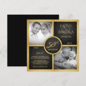 Elegant Black en Gold 50th Wedding Jubileum Kaart (Voorkant / Achterkant)