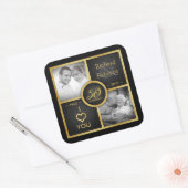 Elegant Black en Gold 50th Wedding Jubileum Vierkante Sticker (Envelop)