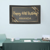 Elegant Black en Gold 60e verjaardag Spandoek (Beurs)