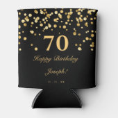 Elegant Black en Gold 70e verjaardag Blikjeskoeler (Voorkant)