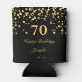 Elegant Black en Gold 70e verjaardag Blikjeskoeler (Achterkant)