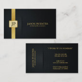 Elegant Black en Gold Accounting Visitekaartje (Voorkant / Achterkant)