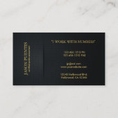 Elegant Black en Gold Accounting Visitekaartje (Achterkant)
