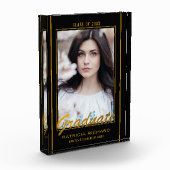 Elegant Black en Gold Afstuderen Keepomwille Fotoblokken (Links)