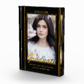 Elegant Black en Gold Afstuderen Keepomwille Fotoblokken (Rechts)