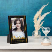 Elegant Black en Gold Afstuderen Photo Keepomwille Fotoplaat (Zijkant)