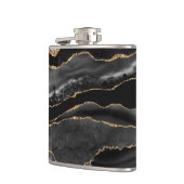 Elegant Black en Gold Agate Marble Heupfles (Links)