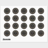 Elegant Black en Gold  Art Deco Wedding Ronde Sticker (Vel)