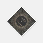 Elegant Black en Gold  Art Deco Wedding Servet (Hoek)