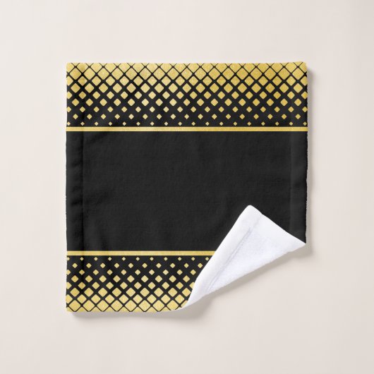 Elegant Black en Gold Bad Handdoek (Wasdoekje)