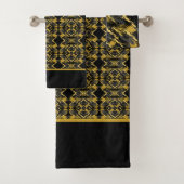 Elegant Black en Gold Bad Handdoek (Insitu)