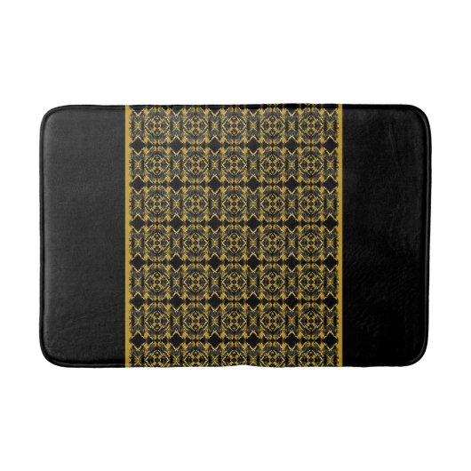 Elegant Black en Gold Badmat (Voorkant)