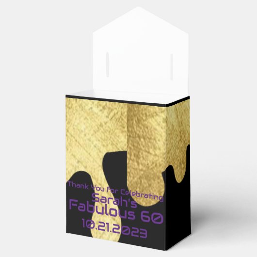 Elegant Black en Gold Bedankt voor uw verjaardag Bedankdoosjes (Geopend)