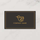Elegant Black en Gold Bird Visitekaartje (Voorkant)
