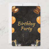 Elegant Black en Gold Birthday Kaart (Achterkant)