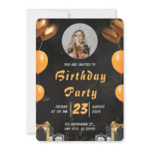 Elegant Black en Gold Birthday